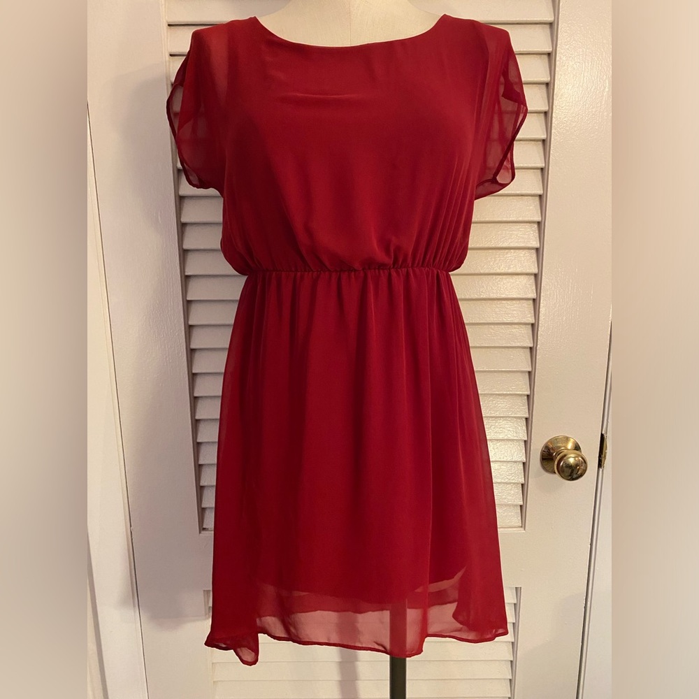Burgundy “Soprano” Asymmetrical Dress- Size XS